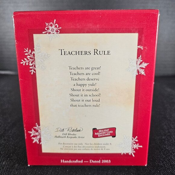 Hallmark 2003 Teachers Rule Christmas Ornament QXG 8629. New - Picture 3 of 10